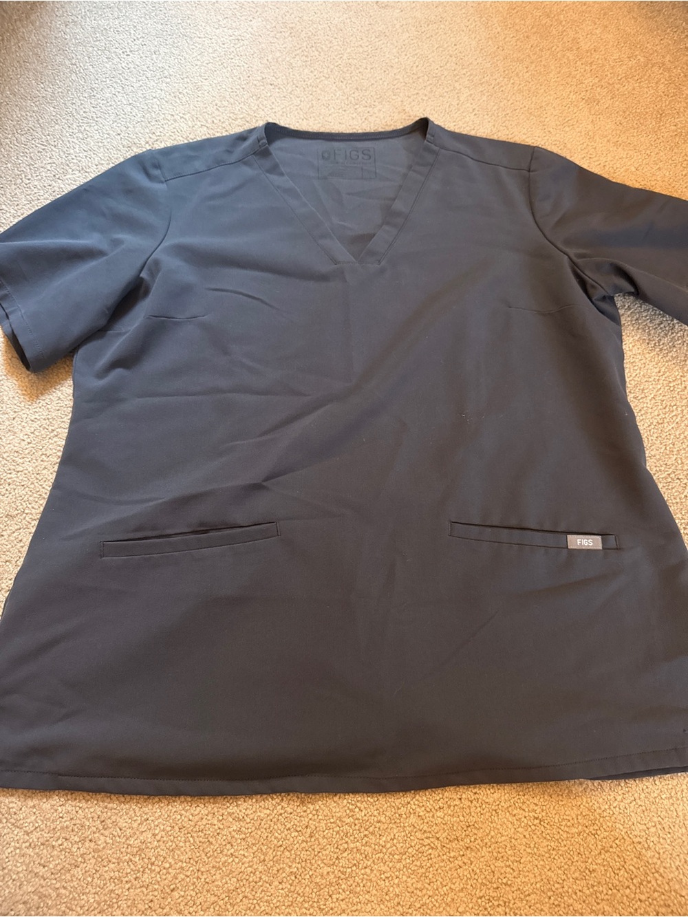 Figs Women's Navy V-Neck Medical Scrub Top